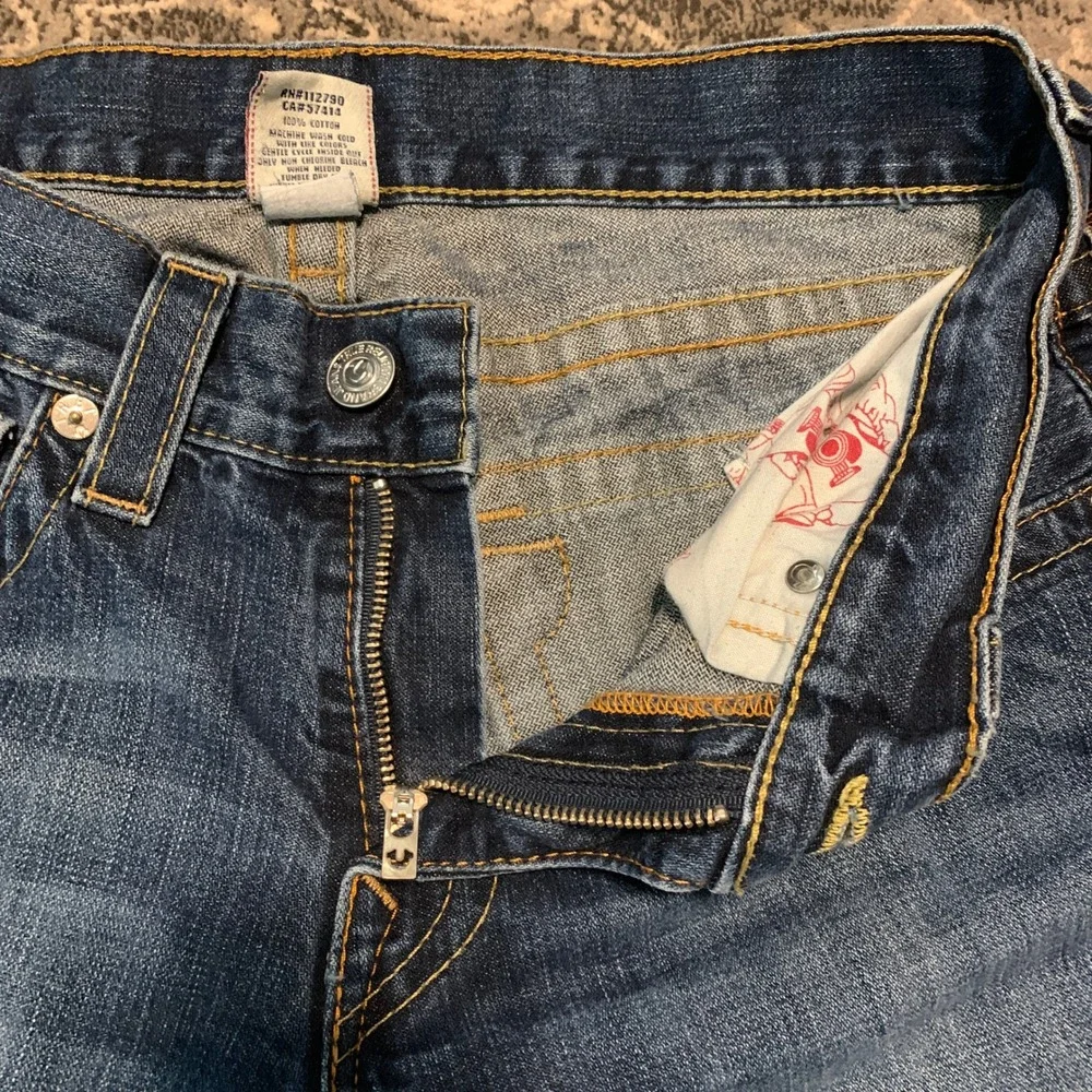 True Religion Billy Jeans Mens 32 Blue Straight Leg Made in USA M24-858H73